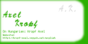 axel kropf business card